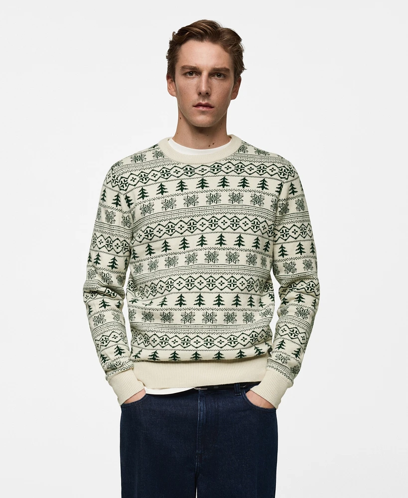 Mango Men's Slim-Fit Holiday Knit Sweater