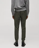 Mango Men's Slim-Fit Adjustable Drawstring Cotton Pants