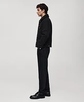 Mango Men's Slim-Fit Shearling-Effect Lining Denim Jacket