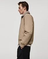 Mango Men's Slim-Fit Collar Detail Water-Repellent Jacket