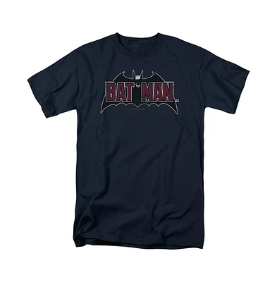 Batman Big & Tall Vintage Bat Logo On Navy Short Sleeve Adult Tee / T-Shirt