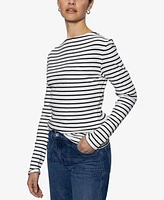 Sanctuary Women's Striped Boat-Neck Long-Sleeve T-Shirt