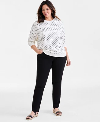 Style & Co Plus Size Printed Fleece Sweatshirt, Exclusively at Macy's
