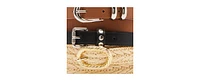 Steve Madden Women's 3-Pc. Raffia & Faux-Leather Belt Set