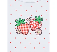 Little Me Baby Girls Cotton Strawberry Bodysuit, Leggings & Headband, 3 Piece Set