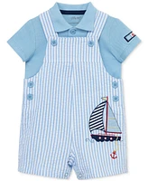 Little Me Baby Boys Cotton Sailboat Polo Shirt & Shortall, 2 Piece Set