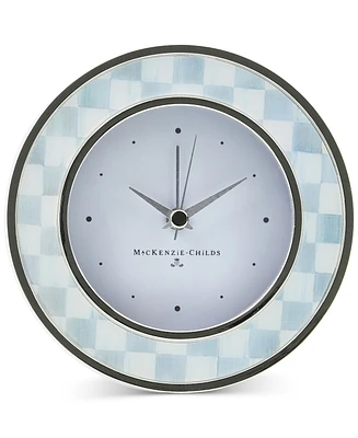 Mackenzie-Childs Sterling Check Round Desk Clock