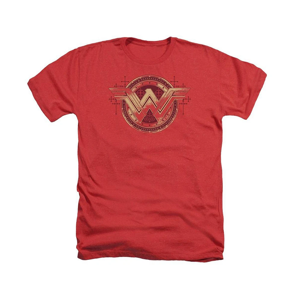 Batman V Superman Men's Wonder Woman Shield Adult Heather Tee / T-Shirt