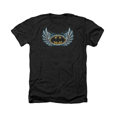 Batman Men's Steel Wings Logo Adult Heather Tee / T-Shirt