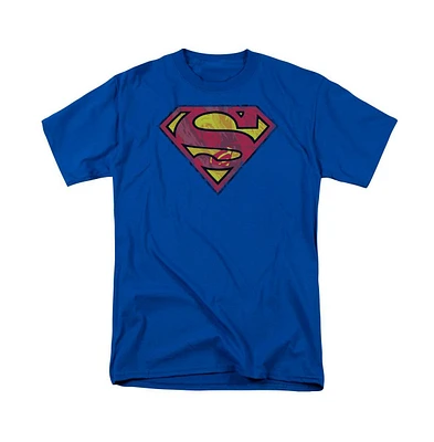 Superman Big & Tall Action Shield Short Sleeve Adult Tee / T-Shirt