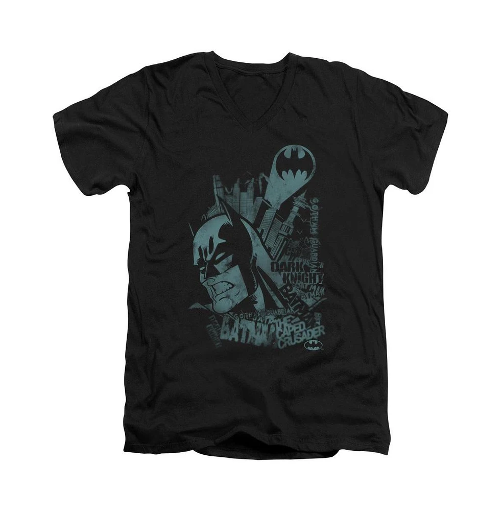 Batman Men's Gritted Teeth Short Sleeve Adult V Neck