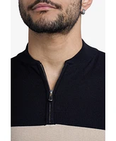 Spring + Mercer Men's Short Sleeve Zipper Neck Polo Sweater
