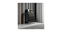 Wlive Dresser for Bedroom with 4 Drawers Nightstand Chest of Tall Sturdy Metal Frame Hallway Living Room Closet