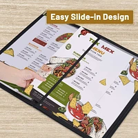 WeChef 10 Pack Restaurant Menu Covers 8.5" x 14" Book Style 8 Views Clear Cafe