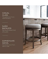 Maven Lane Alexander Backless Counter Stool, Reclaimed Oak w/ Ash Grey, Set of 3