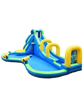 Gymax Kids Inflatable Water Park Bounce House with Blower