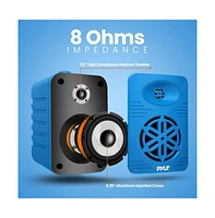 Pyle 5.25” 2-Way Bluetooth Wireless Speaker System - Waterproof, 500W Max Power, 1/2” Tweeter, Compact Design