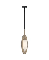 Possini Euro Design Orbit 11" Modern Coastal Pendant Ceiling Light Fixture Dining Room Over Table Kitchen Island Foyer Hanging Brown Matte Black and W