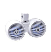 Pyle 6.5'' Dual Marine Wakeboard Speaker System with Led Lights, Water Resistant, White