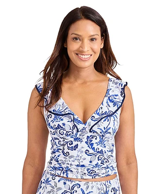 Tommy Bahama Women's Printed Ruffle V-Neck Tankini