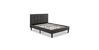 Slickblue Upholstered Platform Bed with Headboard for Stylish Bedroom Comfort