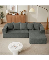Boyel Living Chenille L-Shaped Sectional Sofa Set,Minimalist Style Modular Sofa, Luxury Fabric Cloud Couch for Room