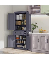 Homcom 72" Kitchen Pantry Cabinet Cupboard with Doors,