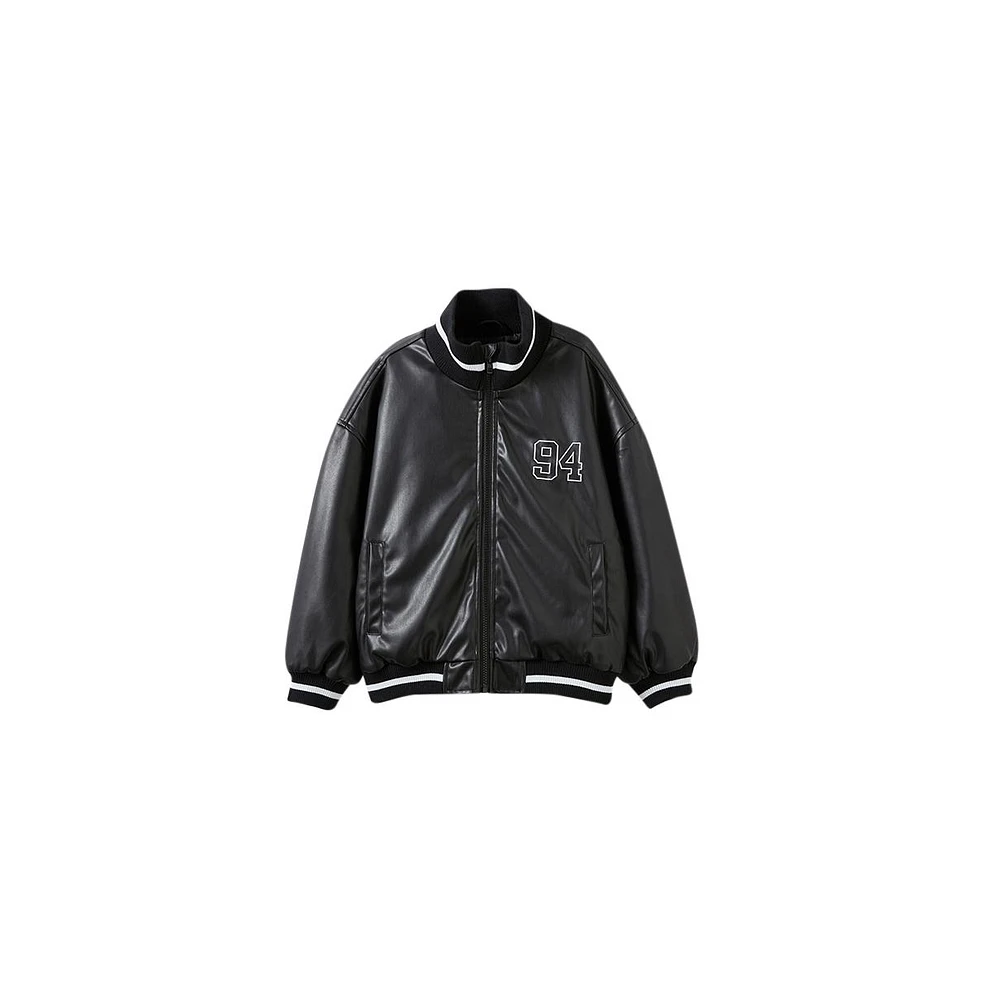 Cotton On Boys Harry Faux Leather Bomber Jacket