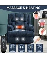 Boyel Living Dual Motor Heat Massage Infinite Position Up to 350 Lbs Electric Power Lift Recliners with Power-Remote