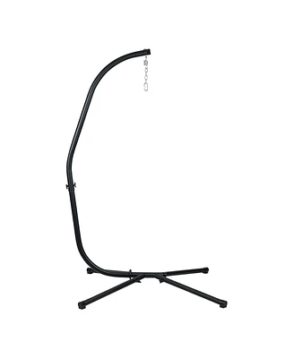 Aoodor Hammock Steel C Stand -Stand for Hanging Hammock Chairs - 300 Pound Capacity, Black