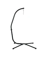 Aoodor Hammock Steel C Stand -Stand for Hanging Hammock Chairs - 300 Pound Capacity, Black