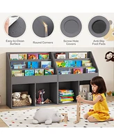 Gouun Kids Wooden Bookshelf Bookcase Children Toy Storage Cabinet Organizer