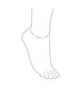 Bling Jewelry Double Chain Moon Stars Anklet Ankle Bracelet Rose Gold Sterling Silver