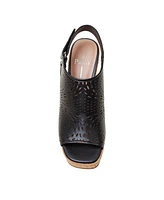 Linea Paolo Viviana | Laser Cut Leather Cork Plaform Sandals