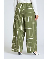 Eloquii Plus Pull On Printed Wide Leg Pant