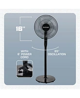 Hurricane 16 Inch Energy Efficient Adjustable Standing Fan w/12 Speed Settings