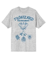 Harry Potter Men's Triwizard Tournament Graphic Athletic Heather Gray T-Shirt