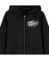 Dr. Pepper Bottle Cap With Logo Adult Black Zippered Hoodie-3XL