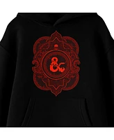 Dungeons & Dragons Boys Red Ampersand Logo Long Sleeve Black Unisesx Youth Hooded Sweatshirt-xl