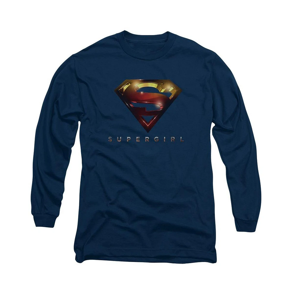 Supergirl Men's Logo Glare Long Sleeve Adult Tee / T-Shirt