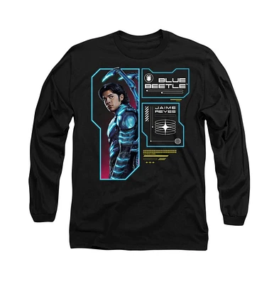 Blue Beetle Men's Data Read Out Long Sleeve Adult Tee / T-Shirt