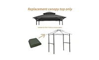 Slickblue Replacement Canopy for Grill Gazebo, Double-Tiered Bbq Tent Roof Top Cover