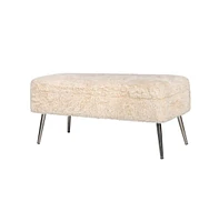 Jofran Huggy Luxury Plush Faux Fur Upholstered Storage Bench