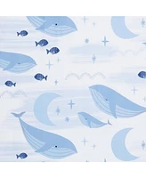 Lambs & Ivy Bubbles & Squirt 100% Cotton Whale/Ocean Fitted Crib/Toddler Sheet