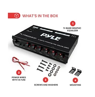 Pyle 5-Band Parametric Equalizer with Subwoofer Gain Control, Half-din Size