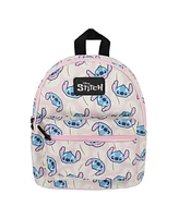 Stitch Character Heads Faux Leather 10.6" White Mini Backpack