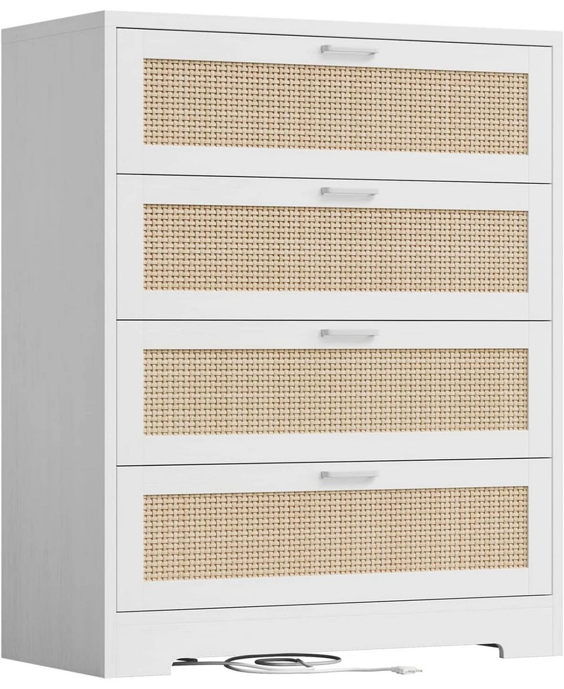 gaomon 4 Drawer Dresser Rattan Dresser