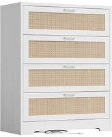 gaomon 4 Drawer Dresser Rattan Dresser