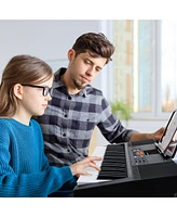 Gymax 61-Key Electronic Keyboard Piano w/ 300 Rhythms 300 Timbres 50 Demo Songs