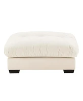 The Pop Home Soft Cream Ottoman Footrest, Velvet Foot Stool for Living Room, Bedroom, and Lounge-The Pop Home